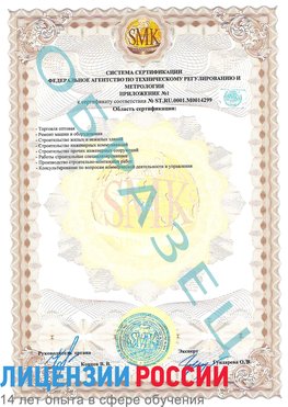 Образец сертификата соответствия (приложение) Яковлевка Сертификат ISO 14001